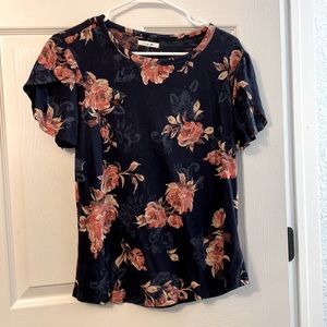 Navy floral top